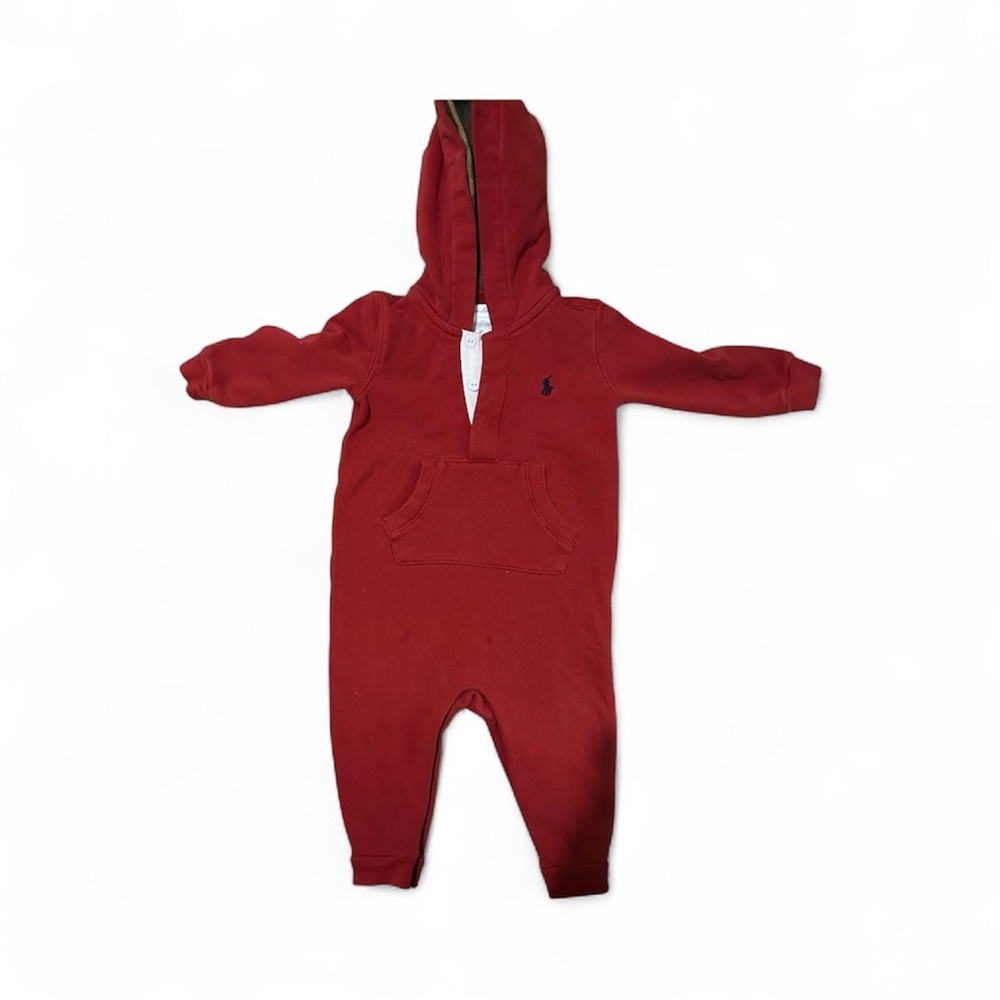 Ralph Lauren Kids Red Hooded jumpsuit 9mths